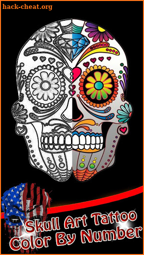 Skull Art Tattoo Coloring By Number screenshot