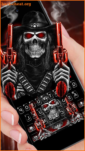 Skull Fire Guns Keyboard Theme screenshot