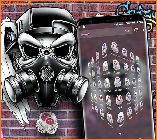 Skull Graffiti Launcher Theme screenshot