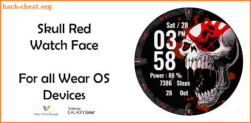 Skull Red Watchface Wear Os screenshot