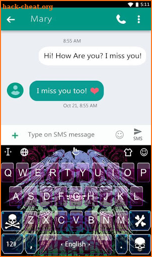 Skull Tattoo Keyboard Theme screenshot