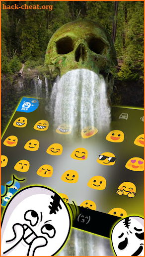 Skull Waterfall Live Keyboard Background screenshot