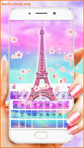 Sky Sakura Paris Love Keyboard Theme screenshot