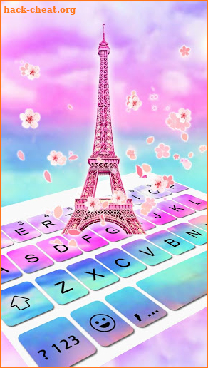 Sky Sakura Paris Love Keyboard Theme screenshot