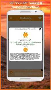 SkyCandy - Sunset Forecast + Quality Predictor screenshot