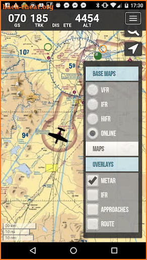 SkyCharts XC EFB geo-referenced plates and charts screenshot