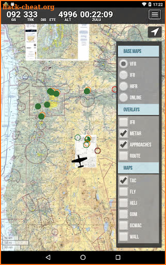 SkyCharts XC EFB geo-referenced plates and charts screenshot