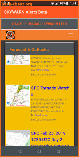 SKYWARN ALERTS version 1.1 screenshot