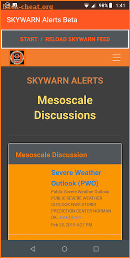 SKYWARN ALERTS version 1.1 screenshot