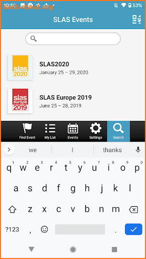 SLAS Events screenshot