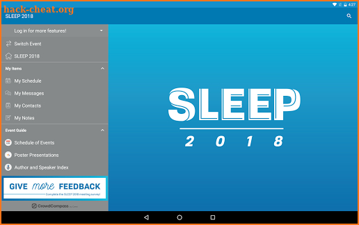 SLEEP 2018 screenshot