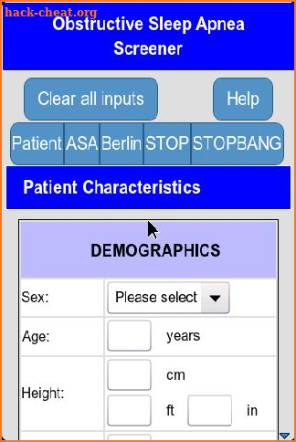 Sleep Apnea Screener screenshot