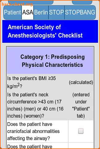 Sleep Apnea Screener screenshot