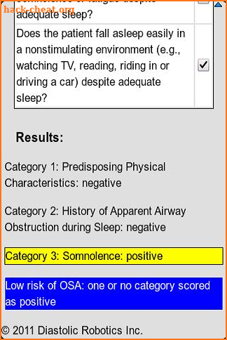 Sleep Apnea Screener screenshot