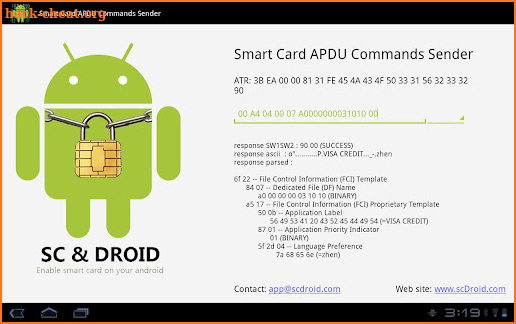 Smart Card APDU Command Sender screenshot