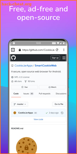 SmartCookieWeb Privacy Browser screenshot