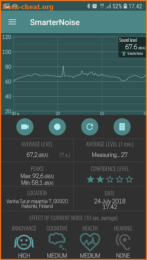 SmarterNoise - video sound meter recorder camera screenshot