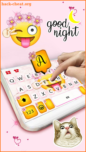 Smiley Flower Emoji Keyboard Background screenshot