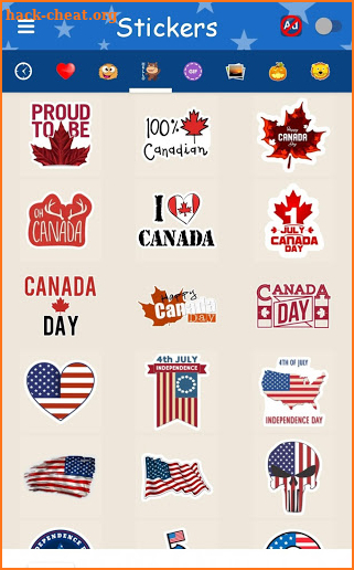 Smileys for whatsapp stickers usa independence day screenshot