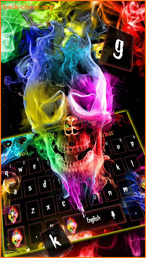 Smoke Colorful Skull Keyboard screenshot