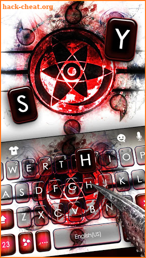 Smokey Red Sharingan Keyboard Theme screenshot