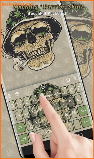 Smoking Warrior Skull Weed Keyboard Theme screenshot