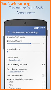 SMS & Call Announcer Pro screenshot