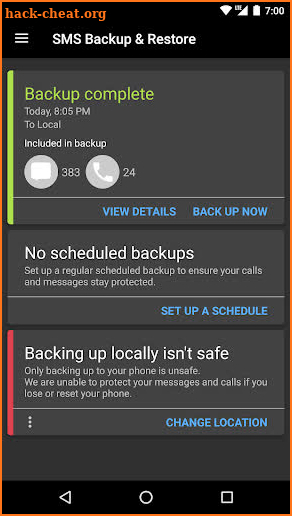 SMS Backup & Restore screenshot