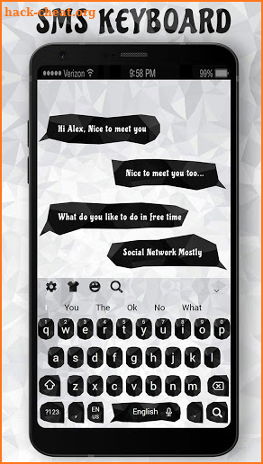 SMS Black and White Crystal Keyboard screenshot