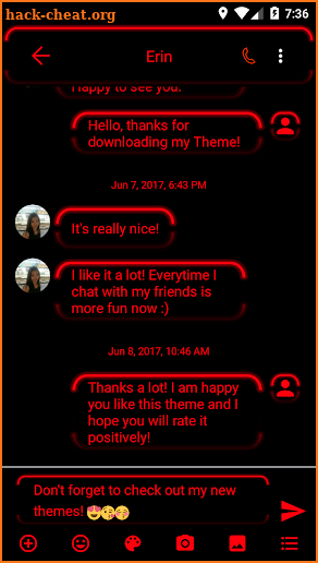 SMS Messages Neon Led Red Theme screenshot