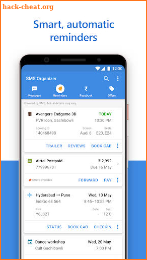SMS Organizer - Clean, Reminders, Offers & Backup screenshot