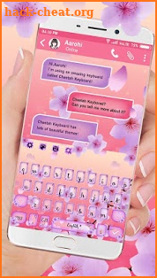 SMS Pink Flower Theme Keyboard screenshot