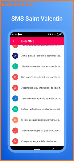 SMS Saint Valentin 2022 screenshot