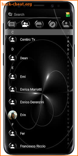 SMS Theme Sphere Black - chat text message dark screenshot