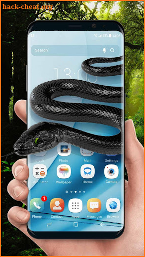 Snake on screen live wallpaper for prank 🐍 screenshot