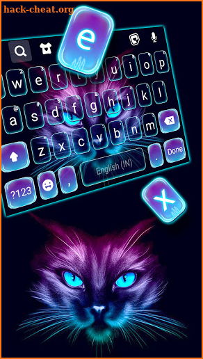 Sneaky Neon Cat Keyboard Background screenshot