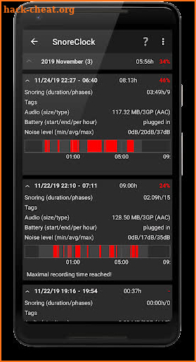 SnoreClock - Do you snore? screenshot