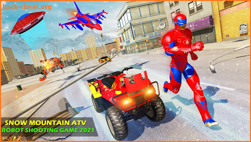 Snow Mountain ATV Quad Bike Transform Robot Games screenshot