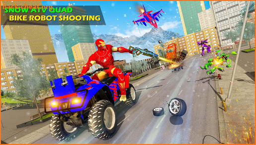 Snow Mountain ATV Quad Bike Transform Robot Games screenshot