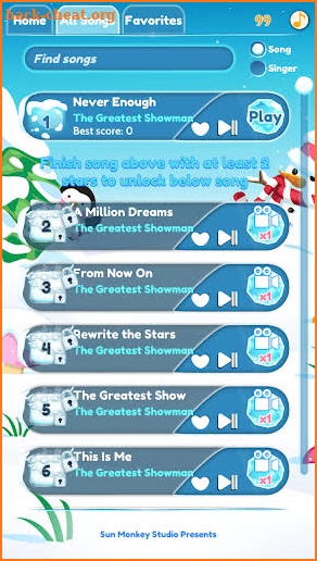 Snow Piano Tiles Showman 2019 screenshot