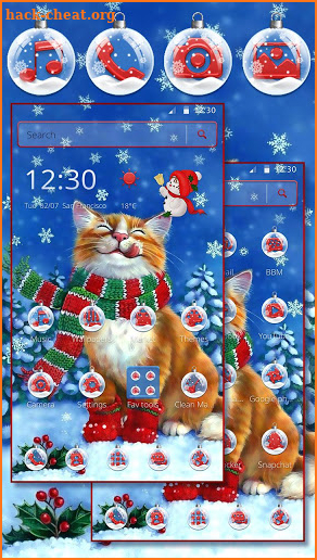 Snow Scarf Christmas Cat Theme screenshot