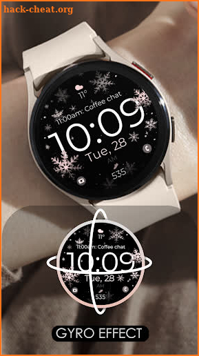 Snowflake rose gold watch face screenshot