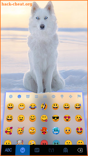 Snowy Wolf Keyboard Background screenshot