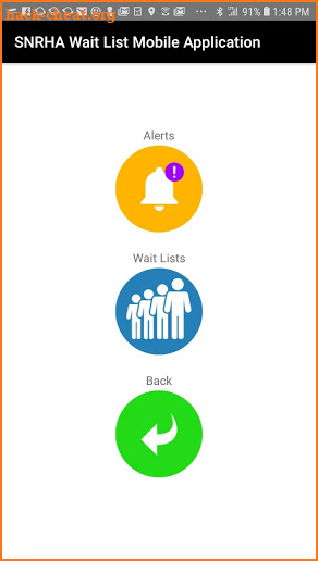 SNRHA Waitlist Mobile Application screenshot
