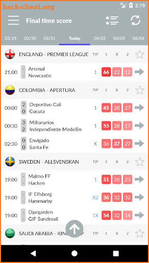 Soccer Predictions, statistics, bets screenshot