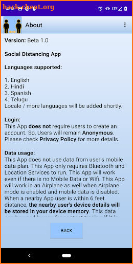 Social Distancing App screenshot