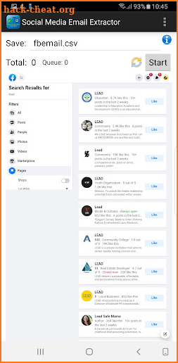 Social Media Email Extractor screenshot