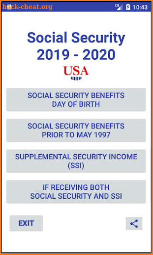 Social Security Benefit Payments 2019-2020 screenshot