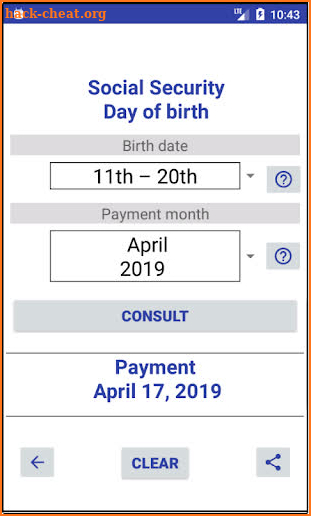 Social Security Benefit Payments 2019-2020 screenshot