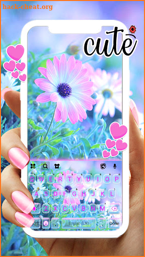 Soft Pink Flower Keyboard Background screenshot